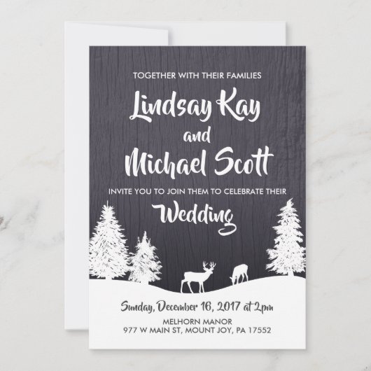 Winter Weddenschap Kaart (Voorkant)