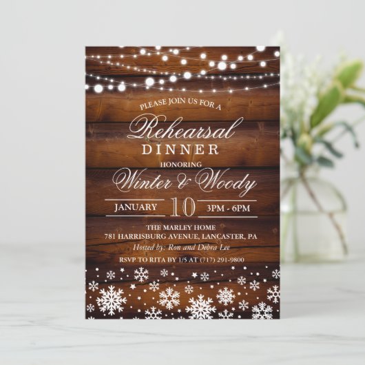 Winter Weddenschap Kaart (Staand voorkant)