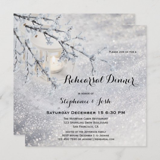 Winter Weddenschap Kaart (Voorkant / Achterkant)