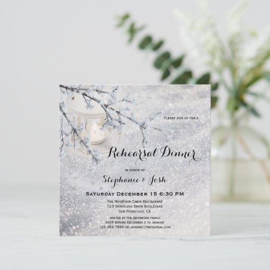 Winter Weddenschap Kaart (Staand voorkant)