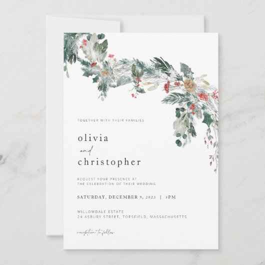 Winter Weddenschap Kaart (Voorkant)