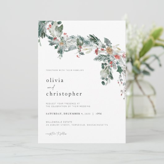 Winter Weddenschap Kaart (Staand voorkant)