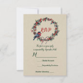 Winter Weddenschap Kerstmis Holly Berry Bird Kaart (Voorkant)