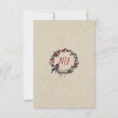 Winter Weddenschap Kerstmis Holly Berry Bird Kaart (Achterkant)