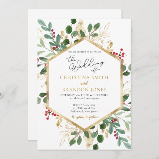 Winter Weddenschap - Kerstmis Kaart (Voorkant / Achterkant)