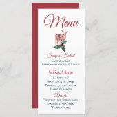 Winter Weddenschap Menu Kerstmis Reindeer Red Flor (Voorkant / Achterkant)