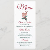 Winter Weddenschap Menu Kerstmis Reindeer Red Flor (Voorkant)