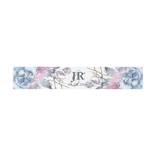 Winter Weddenschap Monogram Uitnodigingen Wikkel (Vlak)