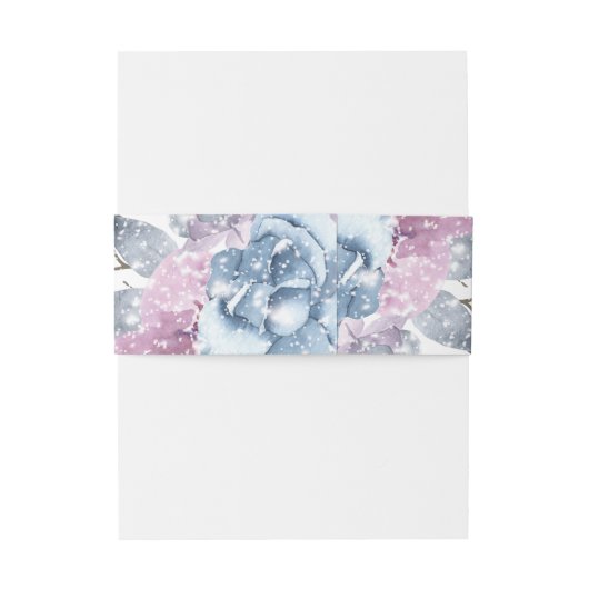 Winter Weddenschap Monogram Uitnodigingen Wikkel (Achterkant Voorbeeld)