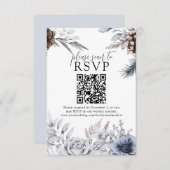 Winter Weddenschap Pine Cone QR Website RSVP Card (Voorkant / Achterkant)