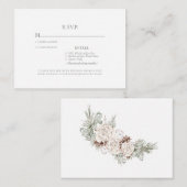 Winter Weddenschap Pine Cone Wedding RSVP Enclosur Informatiekaartje (Voorkant / Achterkant)