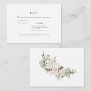 Winter Weddenschap Pine Cone Wedding RSVP Enclosur Informatiekaartje