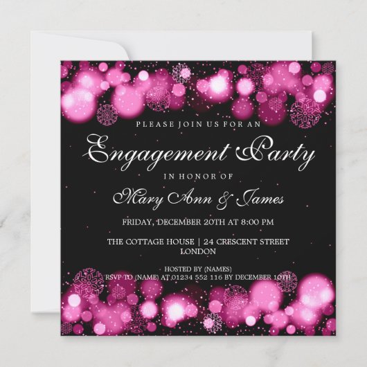 Winter Weddenschap Pink Lights Kaart (Voorkant)