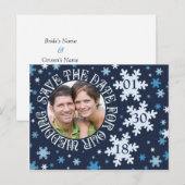 Winter Weddenschap redden Dates Snowflake Theme Aankondigingskaart (Voorkant / Achterkant)