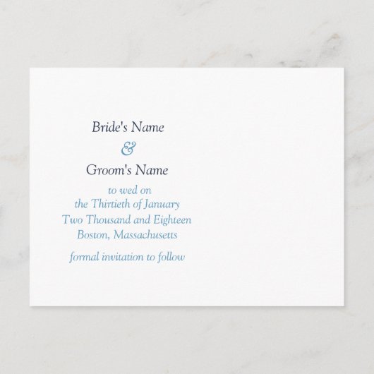 Winter Weddenschap redden Dates Snowflake Theme Aankondigingskaart (Achterkant)