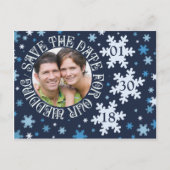 Winter Weddenschap redden Dates Snowflake Theme Aankondigingskaart (Voorkant)
