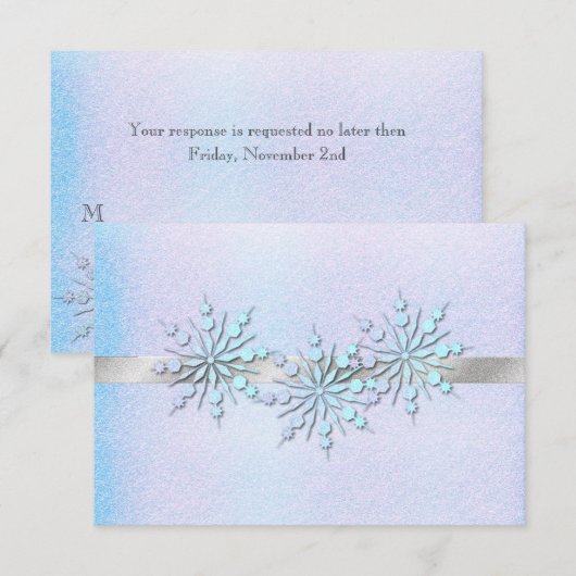 Winter Weddenschap-repetitie Dinner RSVP Kaartje (Voorkant / Achterkant)