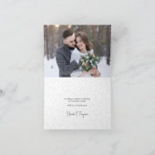 Winter Weddenschap sneeuwbos Aangepaste foto Bedankkaart (Binnen)