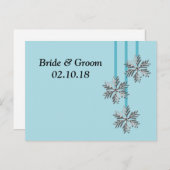 Winter Weddenschap Snowflake Theme Save the Date Aankondigingskaart (Voorkant / Achterkant)
