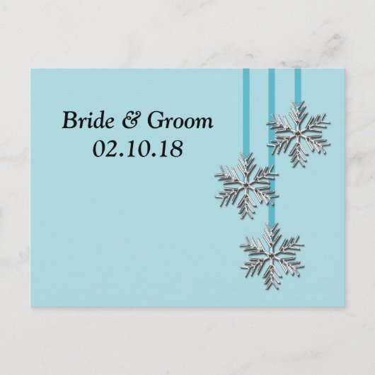 Winter Weddenschap Snowflake Theme Save the Date Aankondigingskaart (Voorkant)
