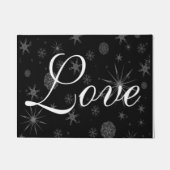 Winter Weddenschap Snowflakes Design Kerstmis Deurmat (Voorkant)