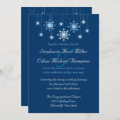 Winter Weddenschap Snowflakes Kaart (Voorkant / Achterkant)