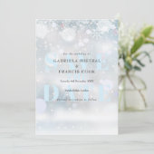 Winter Weddenschap Snowflakes Save The Date (Staand voorkant)