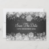 Winter Weddenschap Sparking Night Black Save The Date (Voorkant)