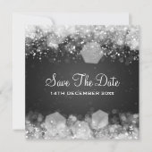 Winter Weddenschap Sparking Night Black Save The Date (Voorkant)