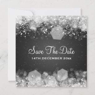 Winter Weddenschap Sparking Night Black Save The Date