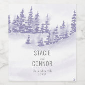 Winter Weddenschap Waterverf Forest Snow Scene Wijn Etiket (Enkel label)