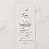 Winter Weddenschap White Rose Neutral Flat Menu (Voorkant / Achterkant)