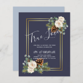 Winter Weddenschap White Roses Gold Dusty Blue