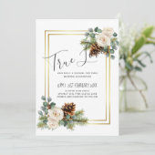 Winter Weddenschap White Roses Gold Dusty Blue (Staand voorkant)
