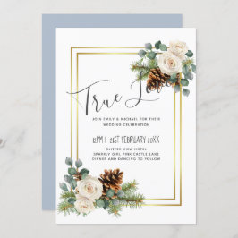 Winter Weddenschap White Roses Gold Dusty Blue