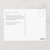 Winter Weddenschap White Roses Gold Dusty Blue Briefkaart (Achterkant)