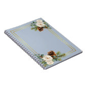 Winter Weddenschap White Roses Gold Dusty Blue Notitieboek (Rechterzijde)