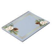Winter Weddenschap White Roses Gold Dusty Blue Notitieboek (Linkerzijde)