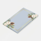 Winter Weddenschap White Roses Gold Dusty Blue Post-it® Notes (Schuin)