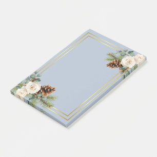 Winter Weddenschap White Roses Gold Dusty Blue Post-it® Notes