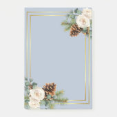 Winter Weddenschap White Roses Gold Dusty Blue Post-it® Notes (Voorkant)