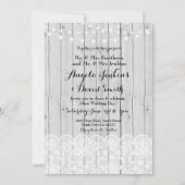 Winter Weddenschap Wood Lace Party Uitnodiging (Voorkant)