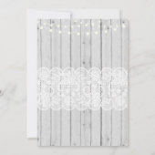 Winter Weddenschap Wood Lace Party Uitnodiging (Achterkant)