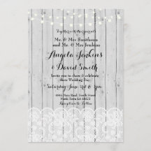 Winter Weddenschap Wood Lace Party Uitnodiging