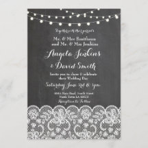 Winter Weddenschappen Chalkboard Lace Party Invite