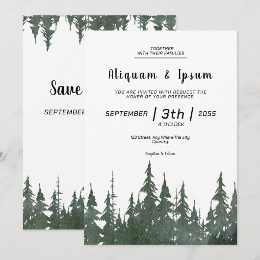 Winter Weddenschappen Kaart Handmade (Voorkant / Achterkant)