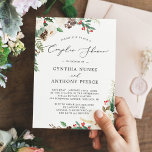 Winter Weddenschappen Shower Rustic Chic Flowers Kaart<br><div class="desc">Winter Rustic Chic Floral Wedding Couples Shower Invitation. (1) Voor verdere aanpassing, gelieve de "pas verder"verbinding aan en ons ontwerphulpmiddel te gebruiken om deze sjabloon te wijzigen. (2) Als u de voorkeur geeft aan Zelfkleerpapier/matte afwerking, kunt u overwegen het type matte papier te kiezen. (3) Neem contact met me op...</div>