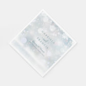 Winter Weddenschappen Snowflakes Elegant Script Servet (Hoek)