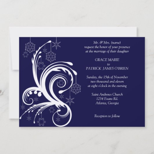 Winter Weddenschappen, Snowflakes en Sterren Kaart (Achterkant)