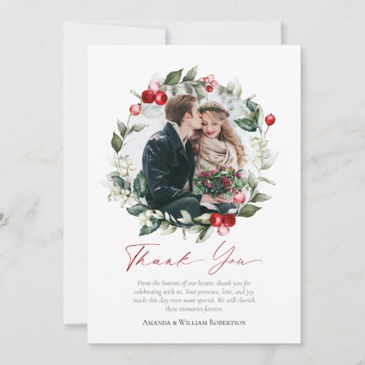 Winter Wedding Bedankt Card met Feestelijke Touch Save The Date (Voorkant)